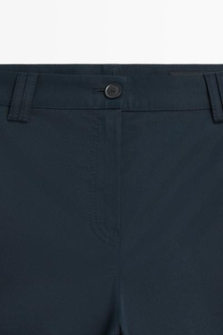 Massimo Dutti Эластичные хлопковые брюки-клеш, глубокий синий