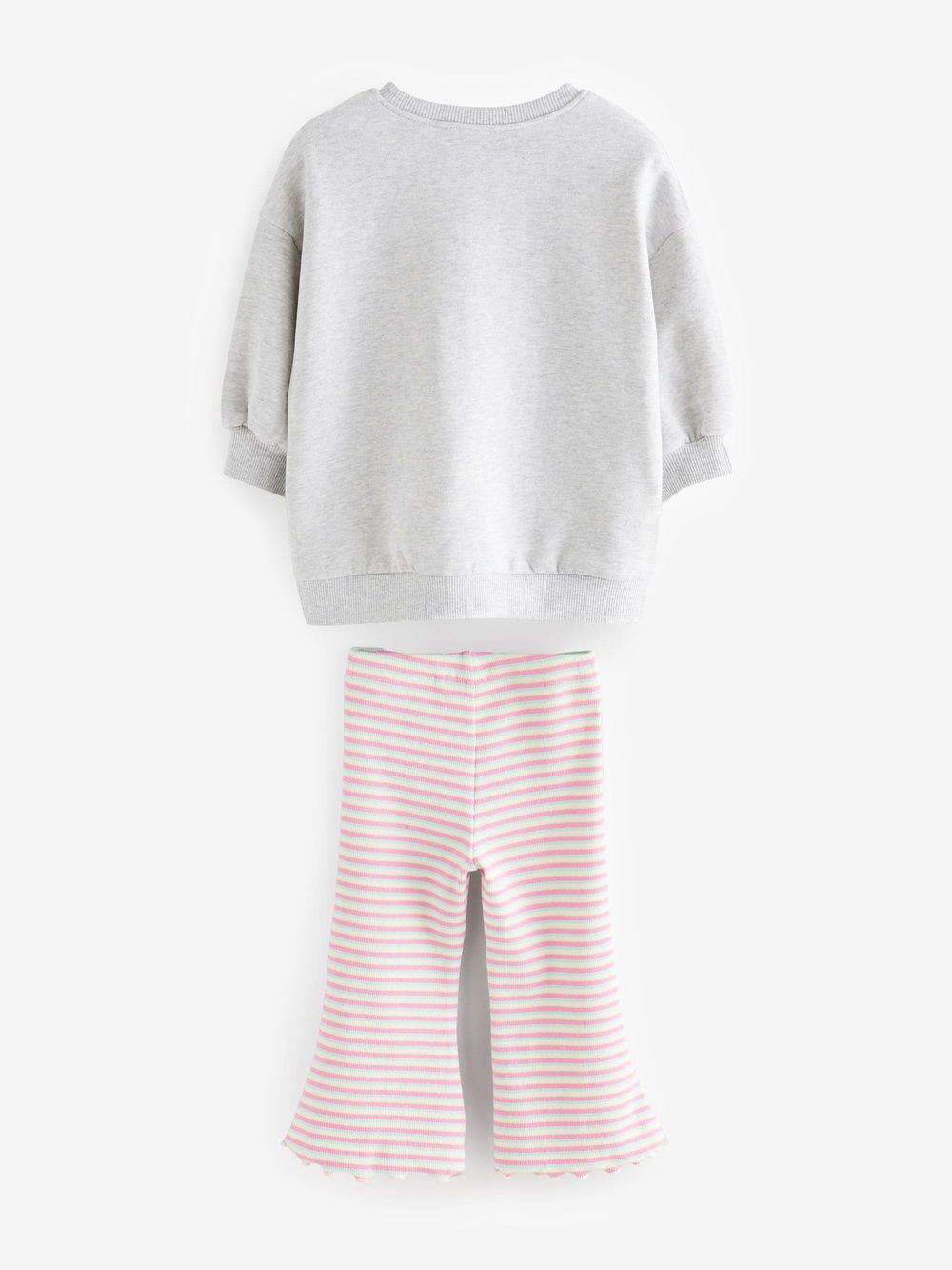 Толстовка и легинсы-клеш в комплекте для девочки Next E54-936, Серый, Розовый