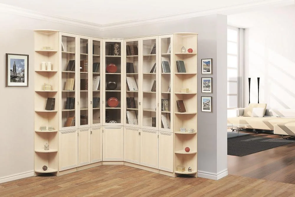 Стеллаж книжный угловой В-21 дуб линдберг