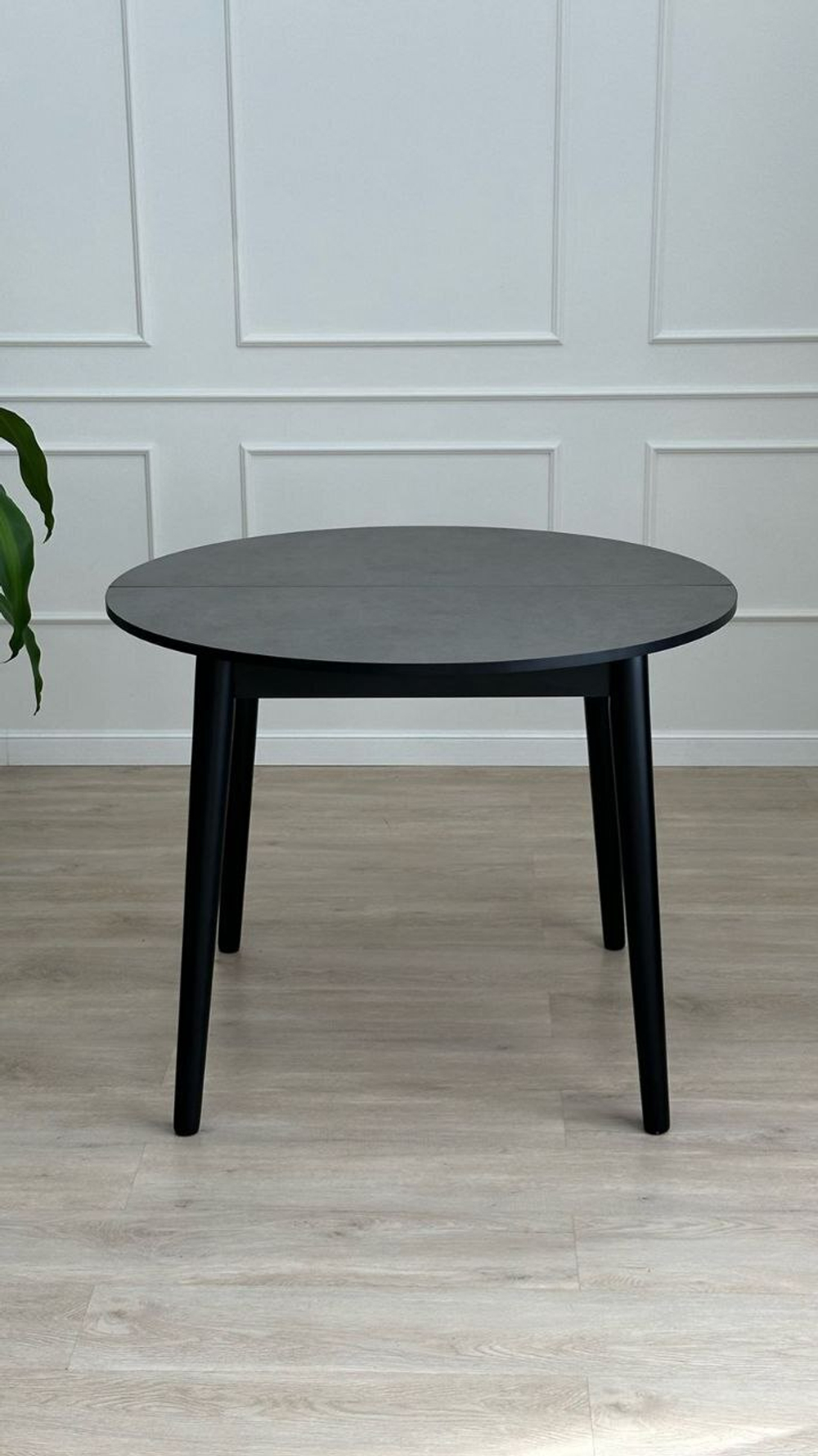 Круглый раздвижной стол "Бетон" и 4 стула Элион