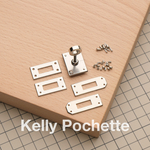 Kelly Pochette // Комплект фурнитуры из нержавеющей стали, цвет серебро, с логотипом