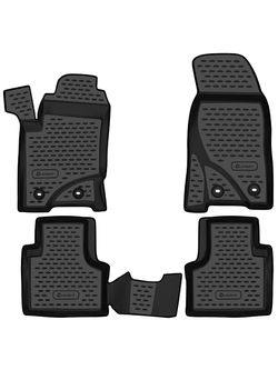 Коврики в салон для CHEVROLET NIVA 2009-2020, LADA NIVA I, Travel 2020-, внедорожник , 4 шт. (черный кант, полиуретан) KANT.NLC.52.17.210.BLK