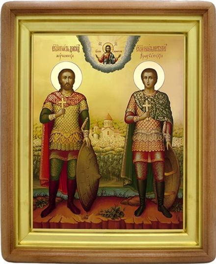 Давид и Константин Арагветские князья мученики. Икона на холсте.