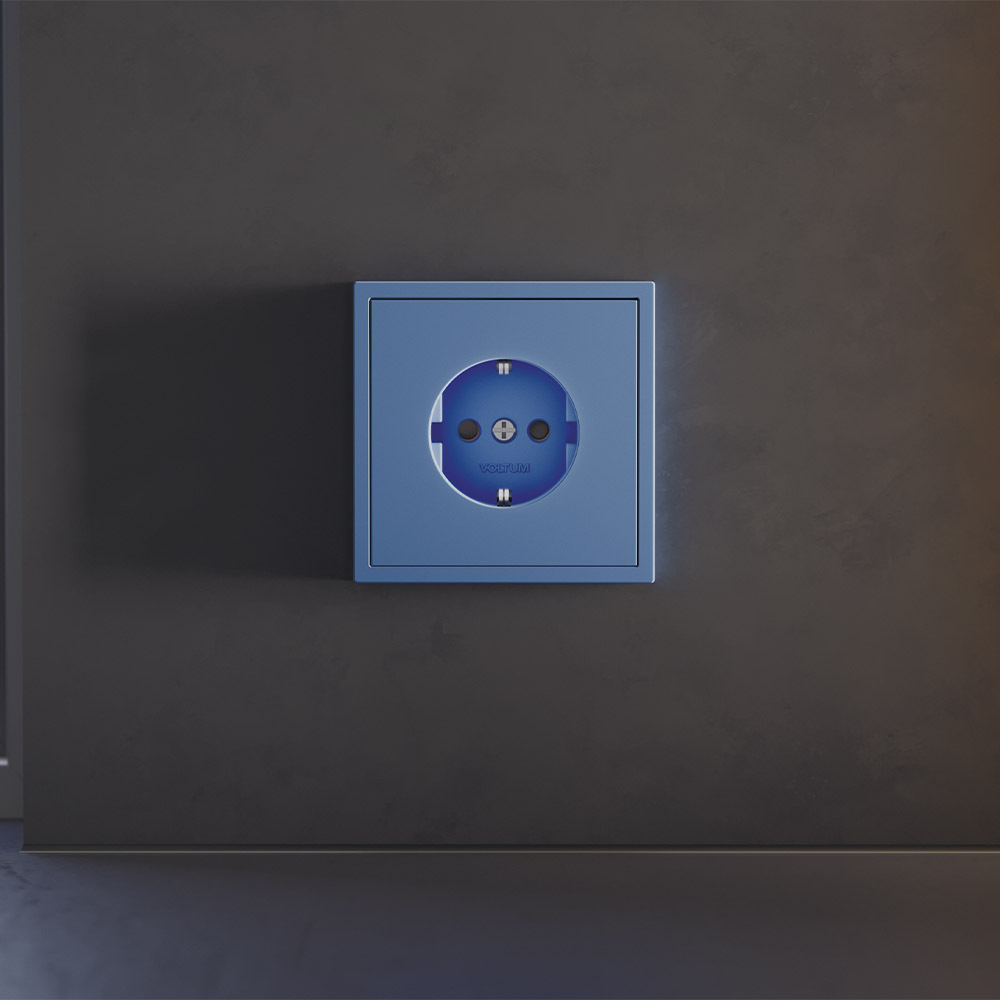 Накладка для розетки с заземлением и защитными шторками, S70 (деним)