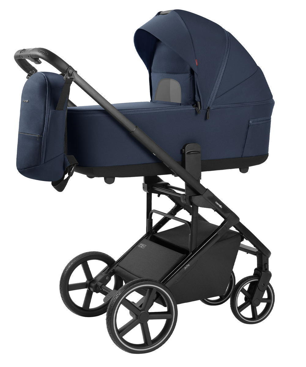 Коляска Carrello Alfa CRL-6522 2025 Cybex Aton S2 i-Size Moon Black 3 в 1 Denim Blue
