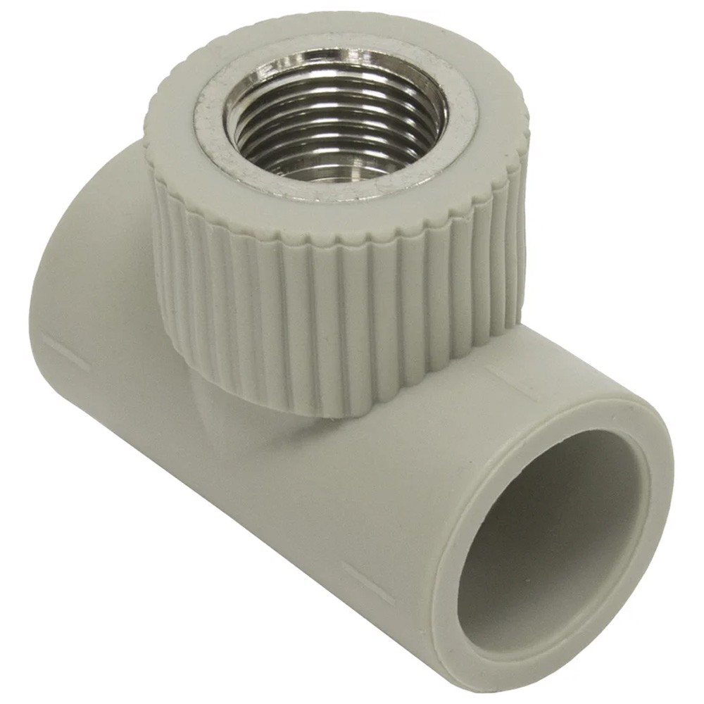 Тройник TEBO сер. PP-R комб. 25x3/4" ВР (10/80), арт. 031040306