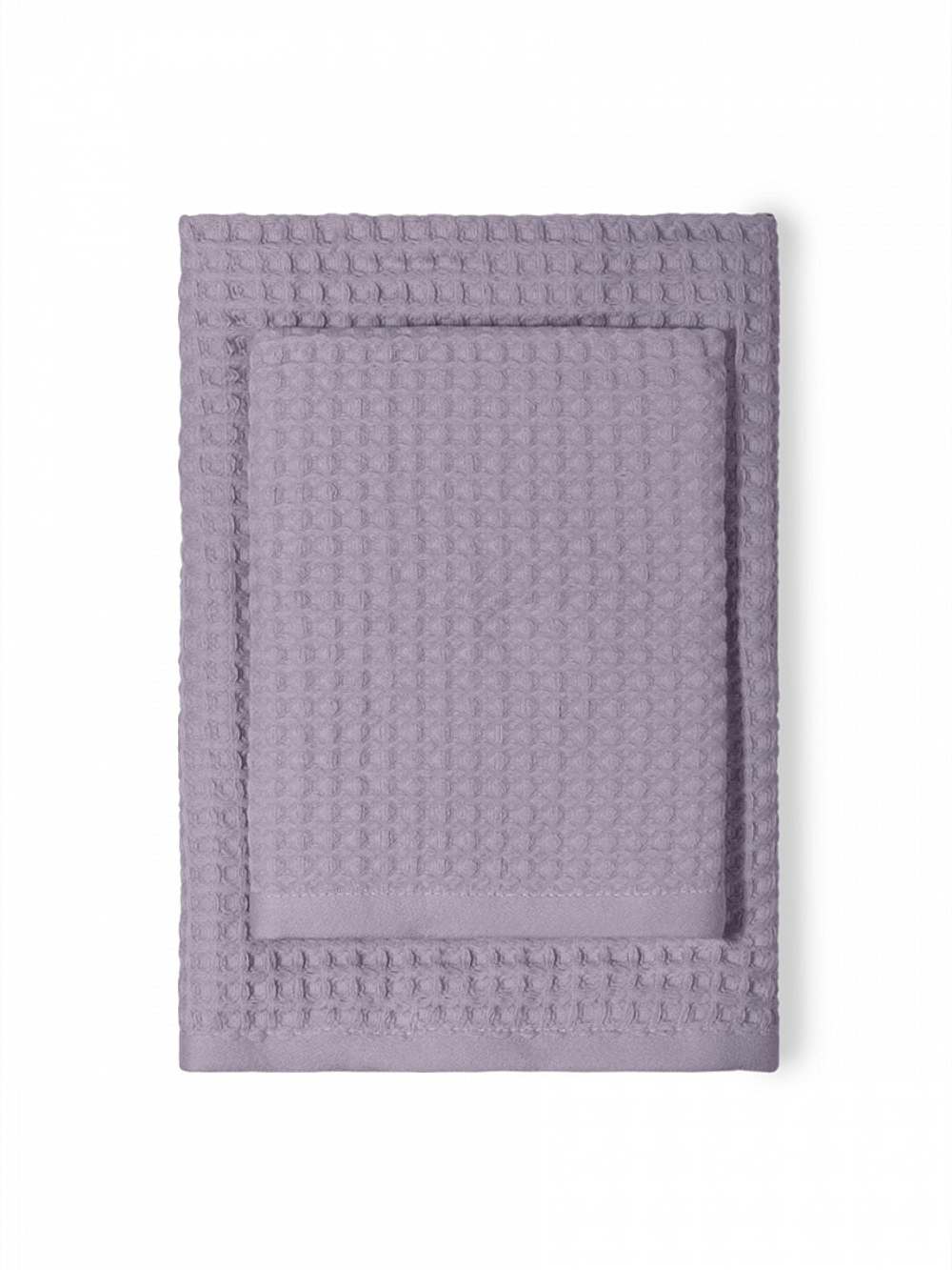 Набор полотенец вафельных 2шт DeNASTIA для бани/сауны 300gsm 70x140/50x90, 100% хлопок, лавандовый