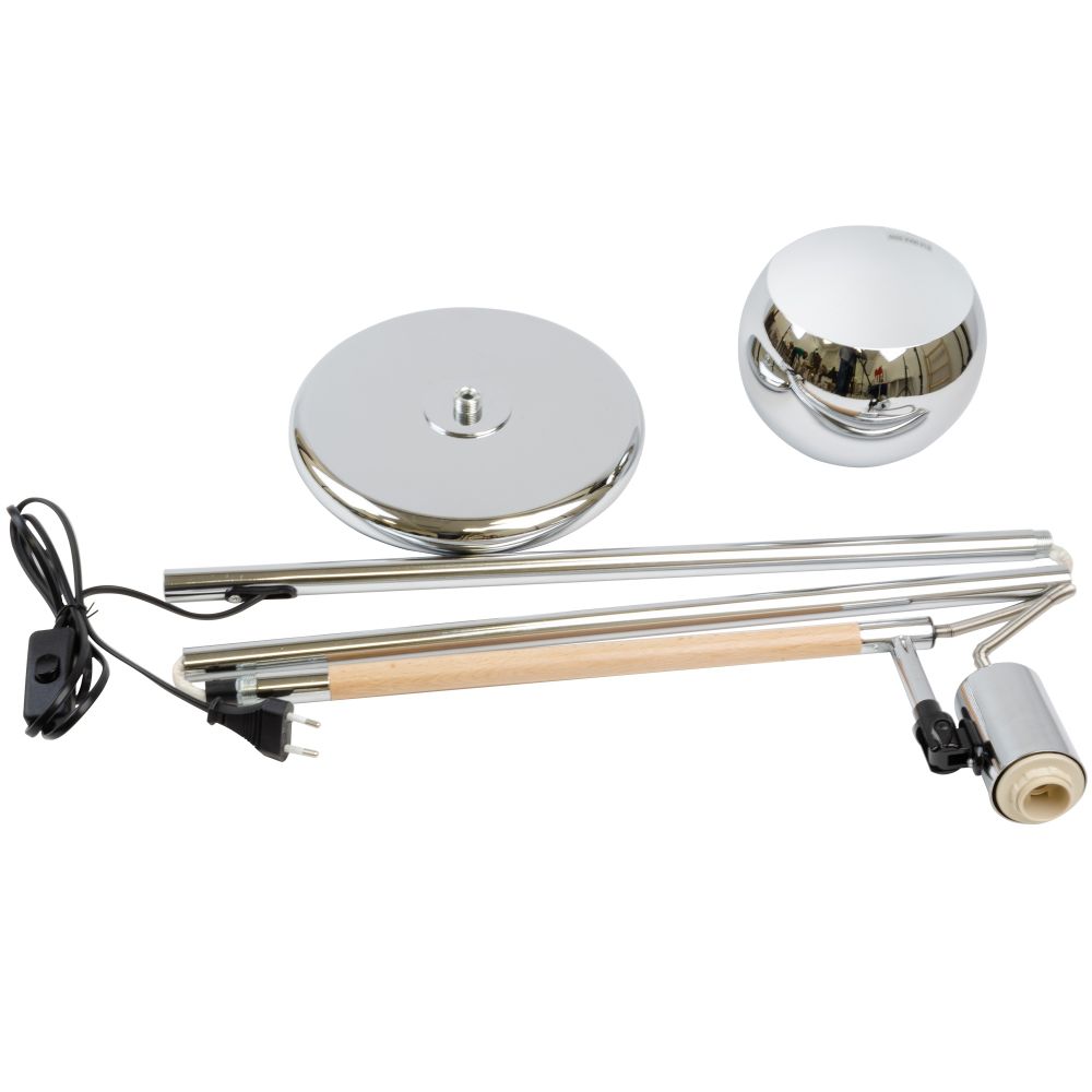 UML-T702 E14 SILVER Торшер напольный под лампу Е14. 60W. с регулировкой наклона. Механический выключатель. Серебристый. ТМ Uniel