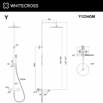 Душевая система WhiteCross Y Y1234GM оружейная сталь