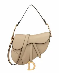 Сумка Dior Saddle с ремнем кремовый