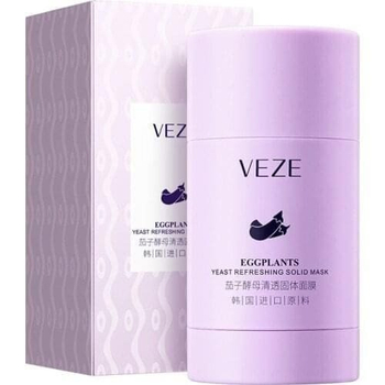 Маска стик для лица Veze Eggplants Yeast Refreshing Solid Mask глубоко очищает и сужает поры с экстрактом баклажана 40 г