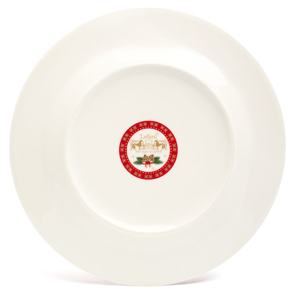 ТАРЕЛКА ЗАКУСОЧНАЯ LEFARD "С НОВЫМ ГОДОМ!" 19 СМ КРАСНАЯ (КОР=18ШТ.)