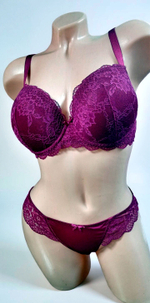 Комплект нижнего белья, пуш-ап, размер 90B, цвет фиолетовый