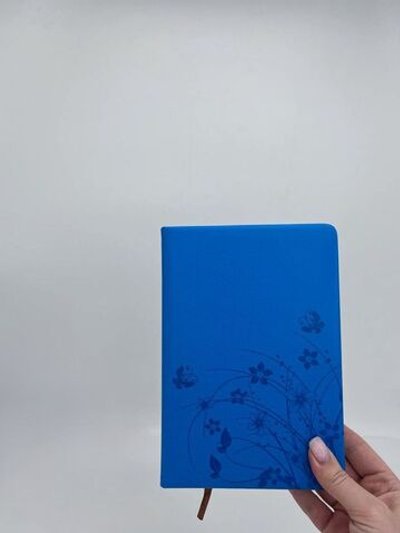 Блокнот 144 л А5 линейка цветы синий (8344-8)