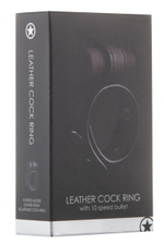 Утяжка на пенис с виброэлементом Leather Cock Ring (Цвет: черный)