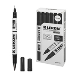 Маркер перманентный двухсторонний Черный LEKON DUO 012281