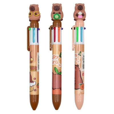 Ручка шарик. автомат 6цв. 0,7мм. "Капибара" (Центрум)