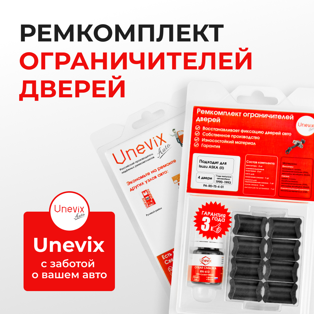 Ремкомплект ограничителей дверей Isuzu ASKA (II) BC; BJ; BF (4 двери, тип 5) 1990-1993