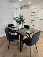 Кухонный раздвижной стол "Черный тунис" и 4 стула Дублин