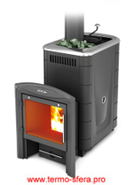 Печь для бани Скоропарка 2017 Inox Витра Б антрацит