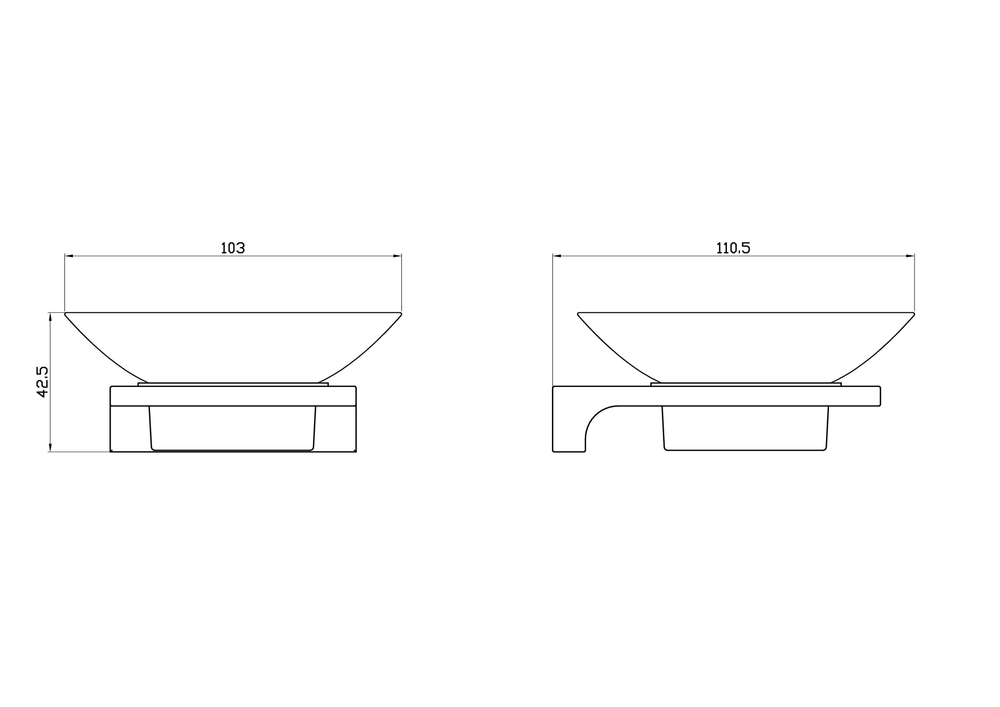 Мыльница с держателем WONZON & WOGHAND ECLIPSE, Черный (WW-9122-BL)