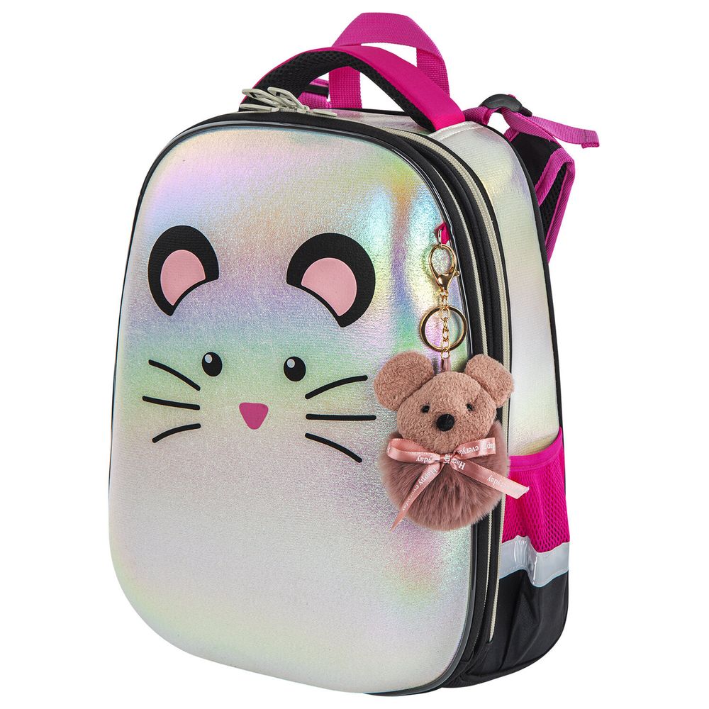 Ранец BRAUBERG SHINY, 2 отделения, "Curious mouse", 36х28х14 см, 270696