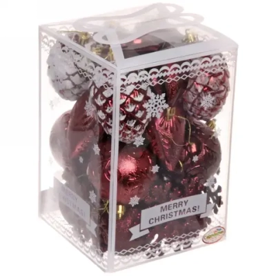 Набор украшений «Рождество» (26 предметов), темный рубин