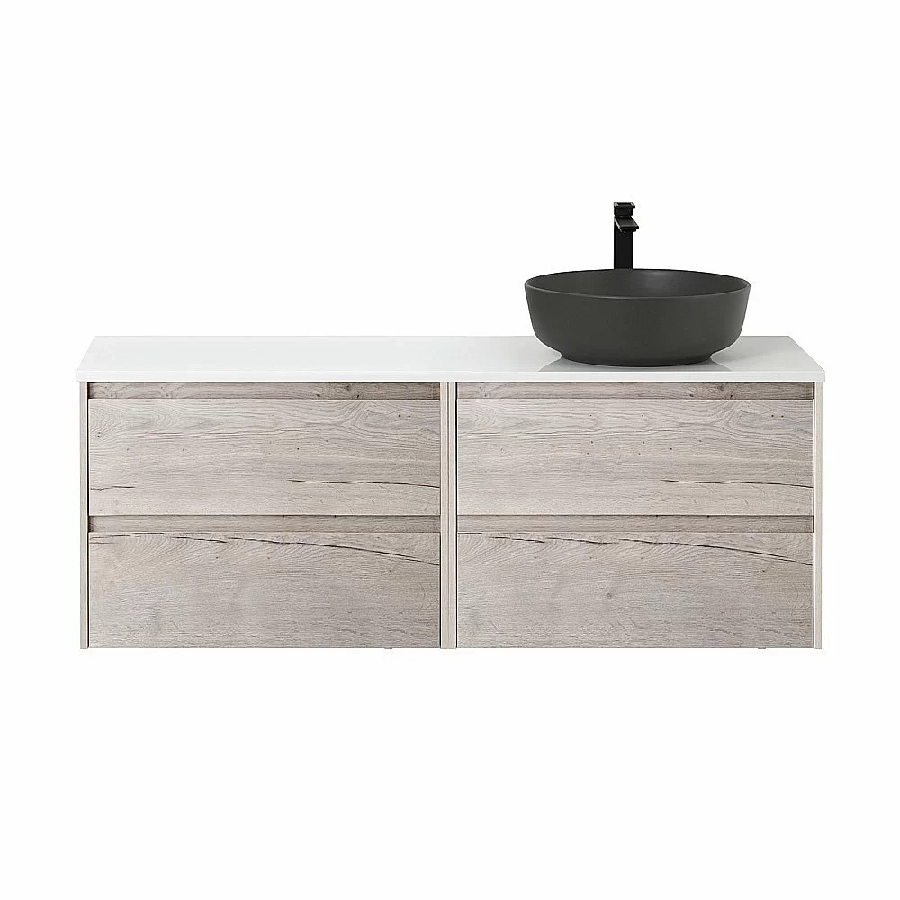 Тумба с раковиной и столешницей BelBagno KRAFT 120 Rovere Galifax Bianco