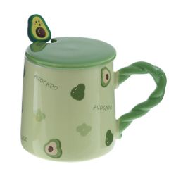 GAEM Кружка с крышкой и ложкой, 320 мл, L13,5 W9 H9,5 см, 4в.