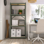 Стеллаж - IKEA BROR, 190х40х85 см, серо-зеленый, БРУР ИКЕА