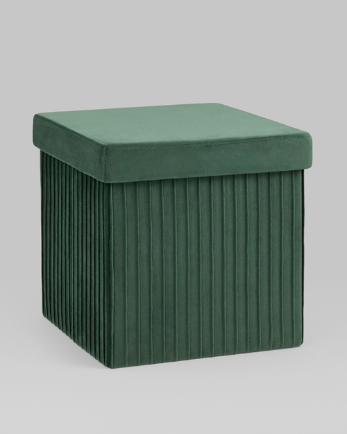 Пуф складной с ящиком Store Square зеленый