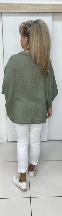 Итальянский блузон-пончо с кармашком