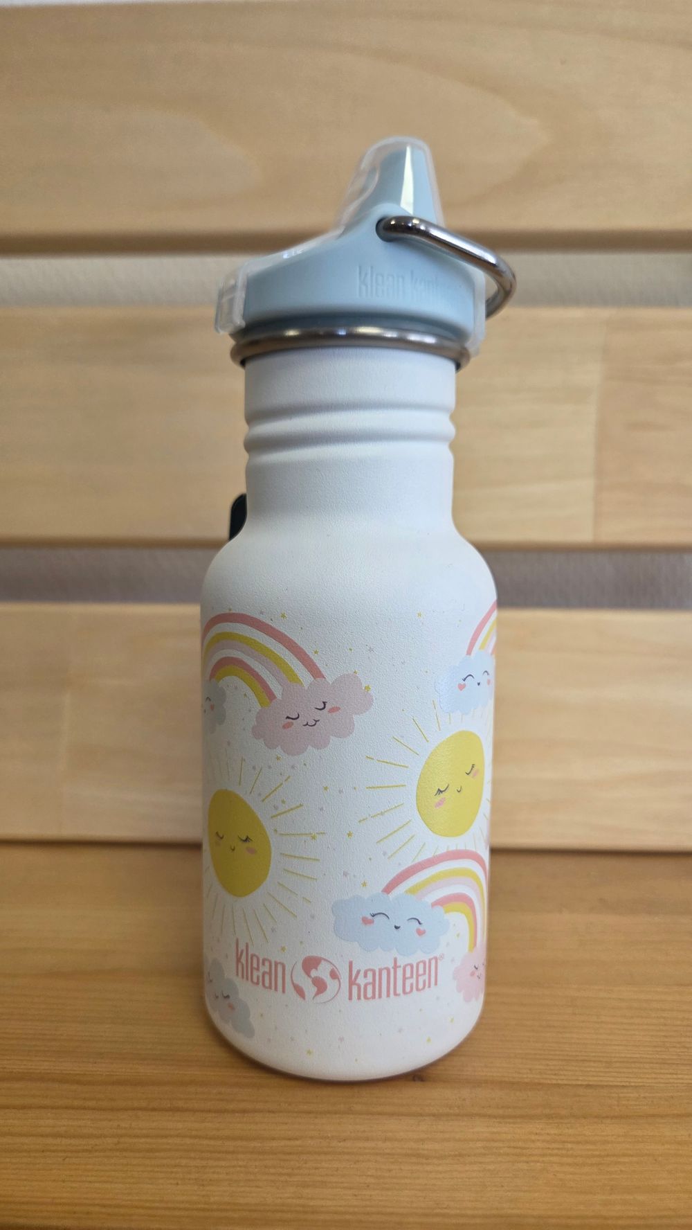 Детская бутылка Klean Kanteen Kid Classic Narrow Sippy 12oz (355 мл) Rainbows White (вмятина)