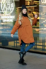 Куртка ko-ko-ko утепленная женская горчично-терракотовая