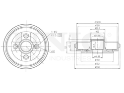 Барабан тормозной задний UNIO BRD-10061