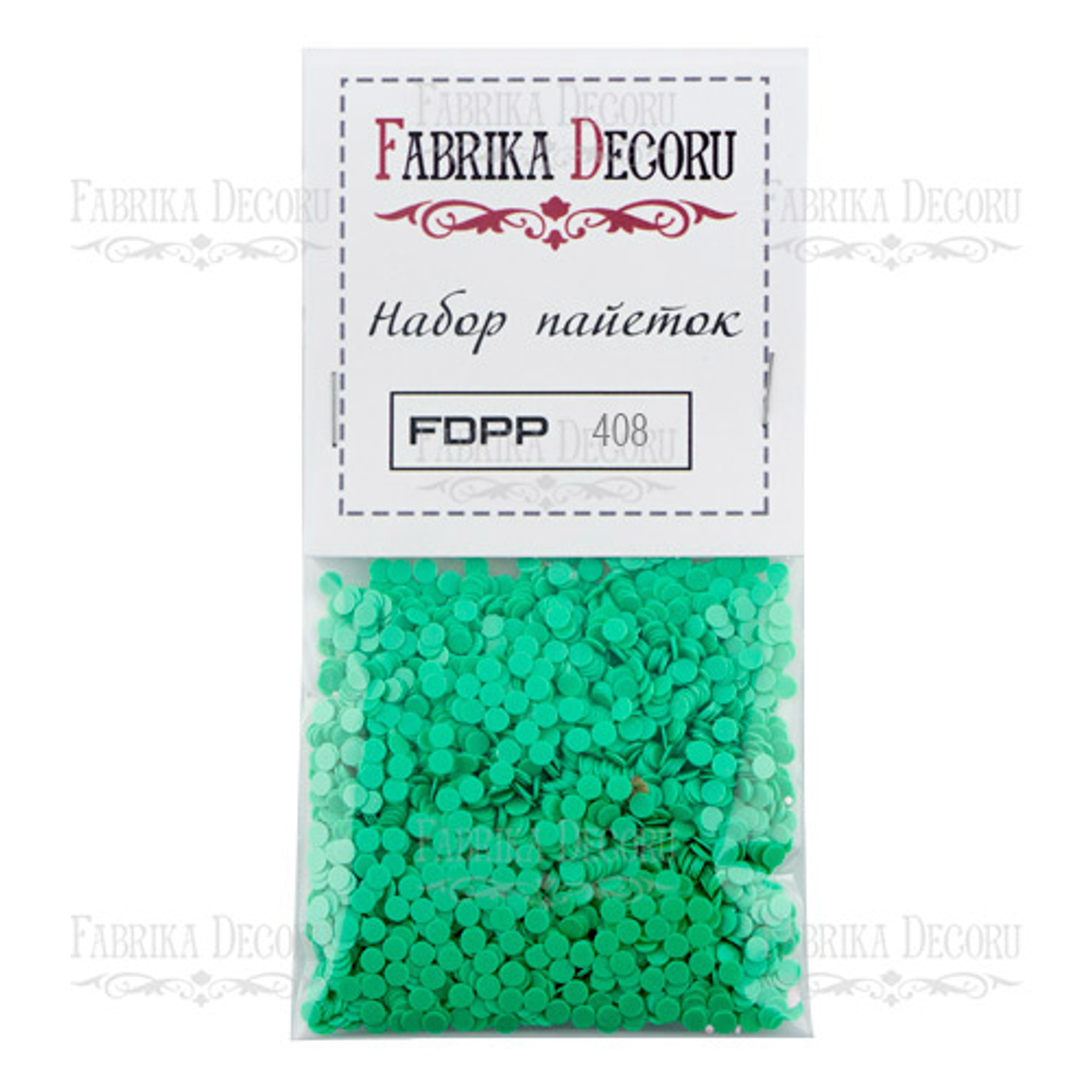 Набор пайеток №408, 4 мм, мятный цвет, Fabrika Decoru