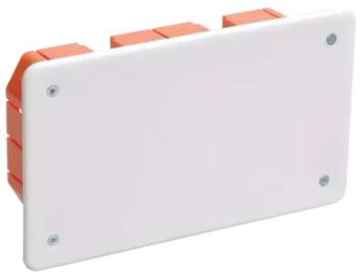 Коробка распаячная КМ41006 для твердых стен безгалогенная (HF) 172х96х45мм с саморезами с крышкой IE