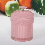 Сахарница стеклянная 350мл «Зефир» 8,5*12см розовая