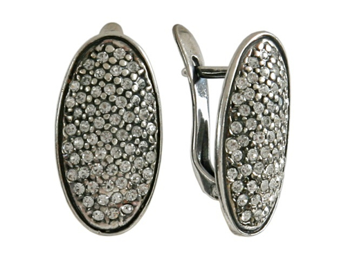 "Дездемона" серьги в серебряном покрытии из коллекции "Леди" от Jenavi с английским замком