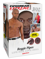 Кукла надувная PDX Dollz Reggie Pipes с фаллосом (Цвет: коричневый)