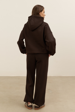 Худи 02 EMPATHY AND SYMPATHY, с начесом, горький шоколад