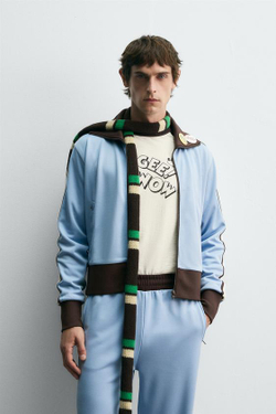 ZARA HARRY LAMBERT X DISNEY КУРТКА-ДЖОГГЕР КОНТРАСТНАЯ, НЕБЕСНО-ГОЛУБОЙ