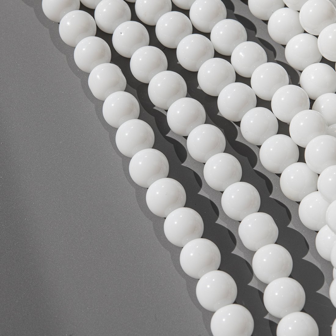 Керамические бусины, белый глянец, шар 8,3мм