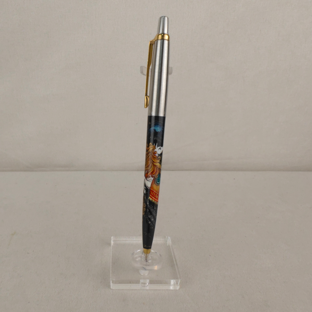 Ручка Parker "Сказочный конь белый" малая с ручной росписью Палех в футляре