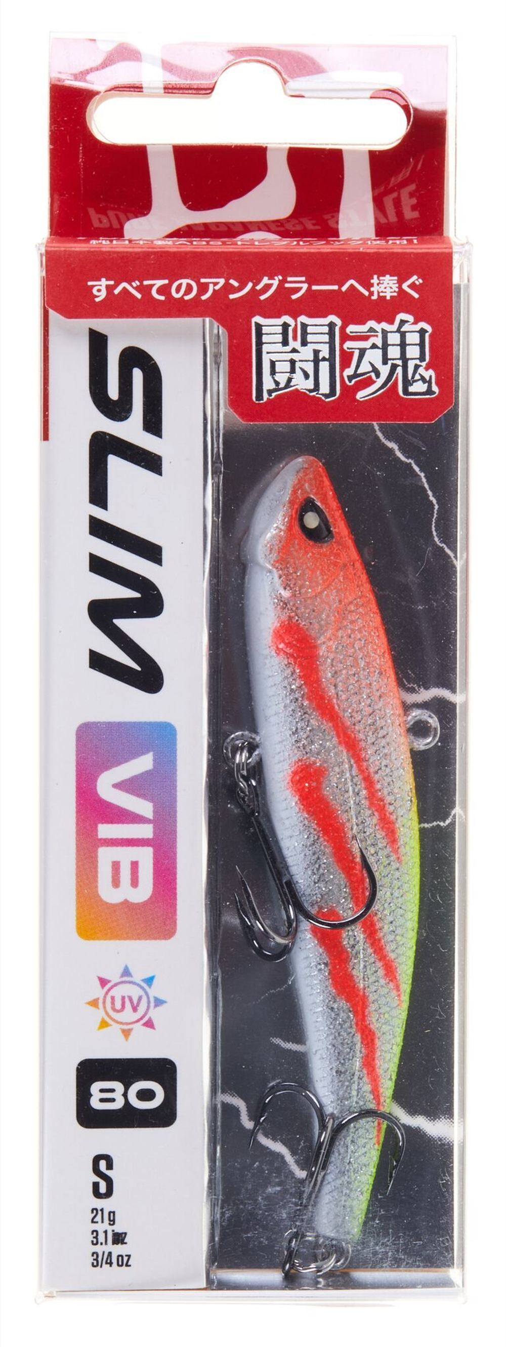 Воблер вертикальный Lucky John Slim VIB S 80, цвет 357