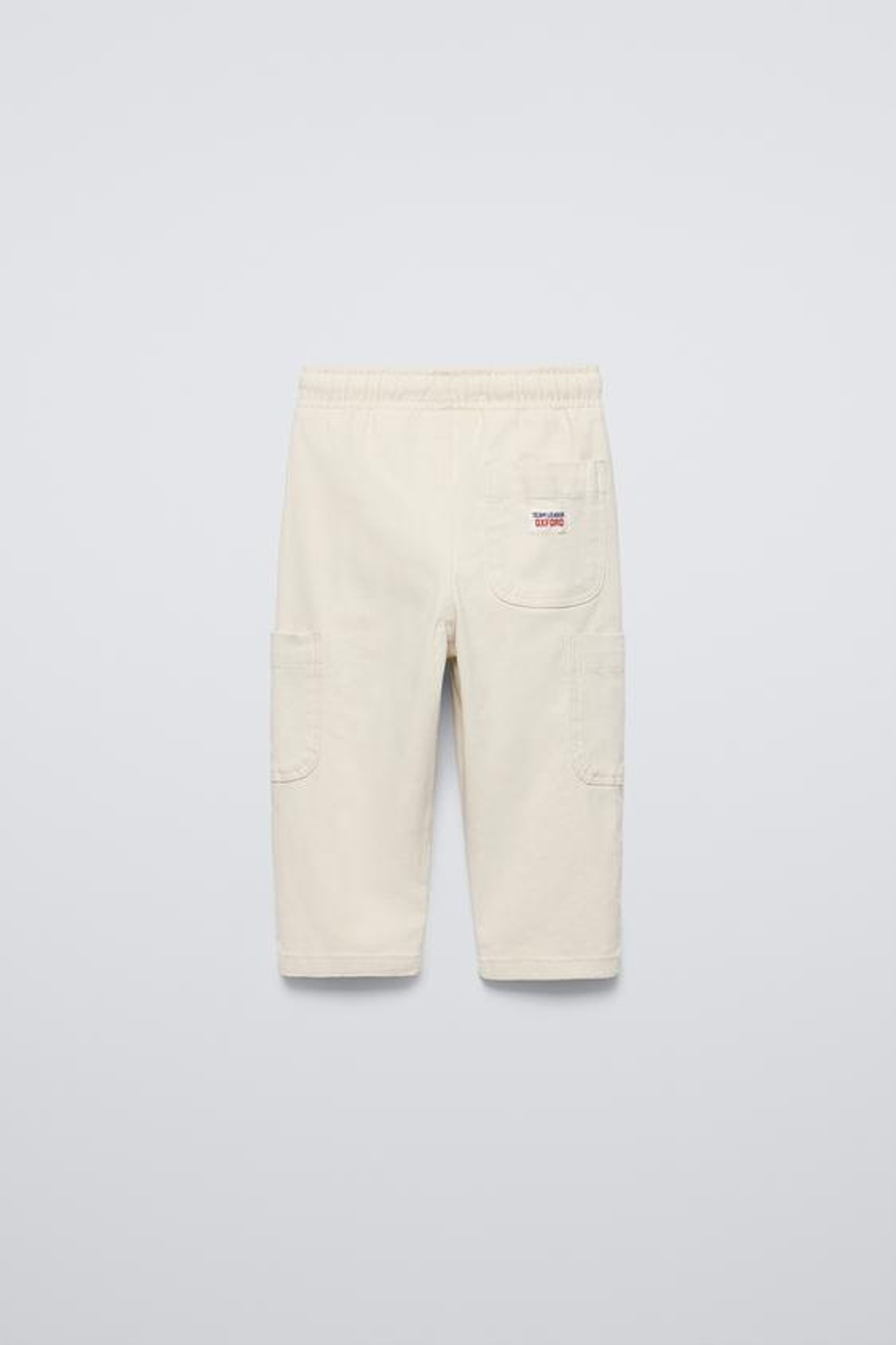 ZARA БРЮКИ STRAIGHT ИЗ ТВИЛА СО ШНУРКАМИ, ЭКРЮ