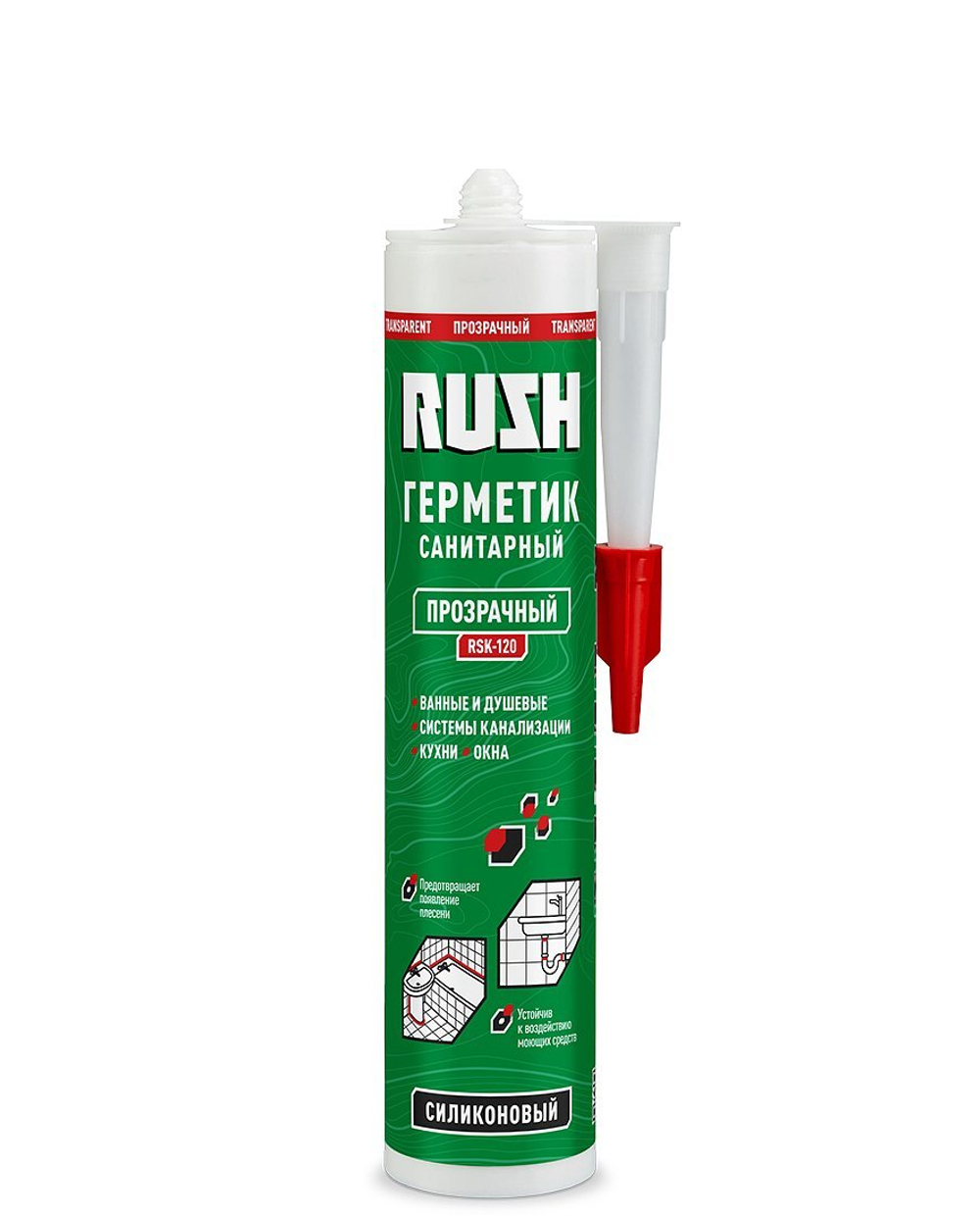 Герметик RUSH RSK-120 силиконовый санитарный, прозрачный