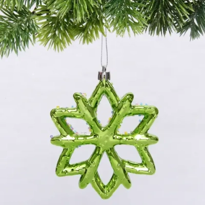 Елочная игрушка «Зимняя снежинка» 10*1*12 см, зеленый