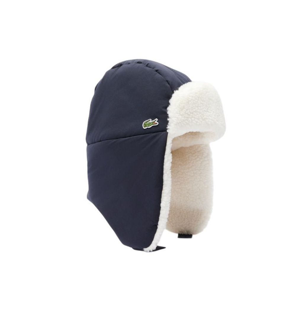 Шапка зимняя Lacoste Fleece Lined Water-Repellent - navy blue/white
