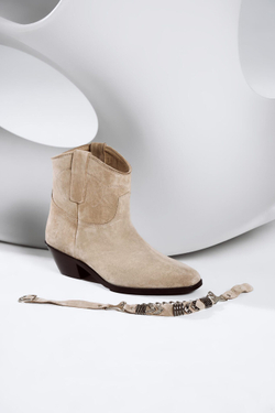 Казаки из натуральной замши со съемными ремешками WESTERN